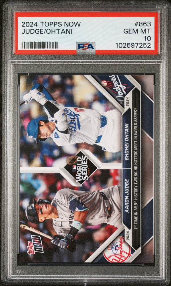 Graded 2024 Topps Now Aaron Judge/Shohei Ohtani #863 Baseball Card PSA 10 Gem Mint