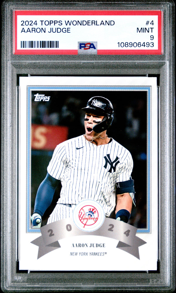 Graded 2024 Topps Wonderland Aaron Judge #4 Baseball Card PSA 9 Mint