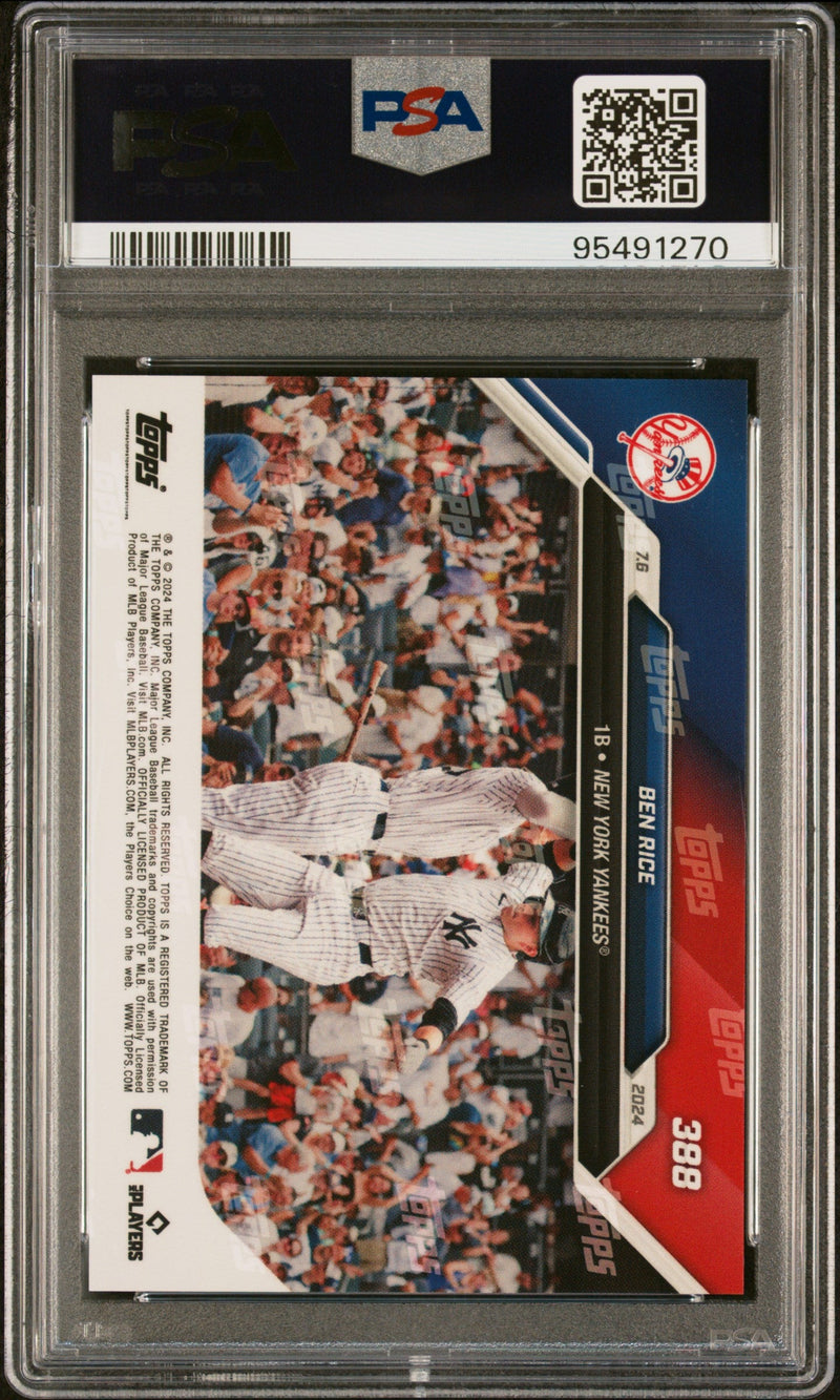 Graded 2024 Topps Now Ben Rice #388 Rookie RC Baseball Card PSA 10 Gem Mint
