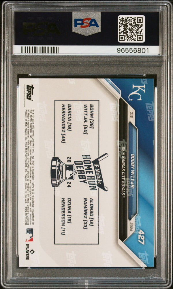 Graded 2024 Topps Now Bobby Witt Jr. #427 2024 HR Derby Baseball Card PSA 9 Mint