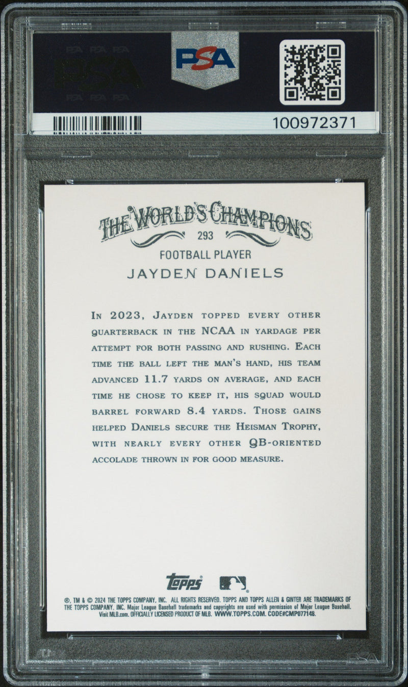 Graded 2024 Topps Allen & Ginter Jayden Daniels #293 Rookie RC Football Card PSA 10 Gem Mint