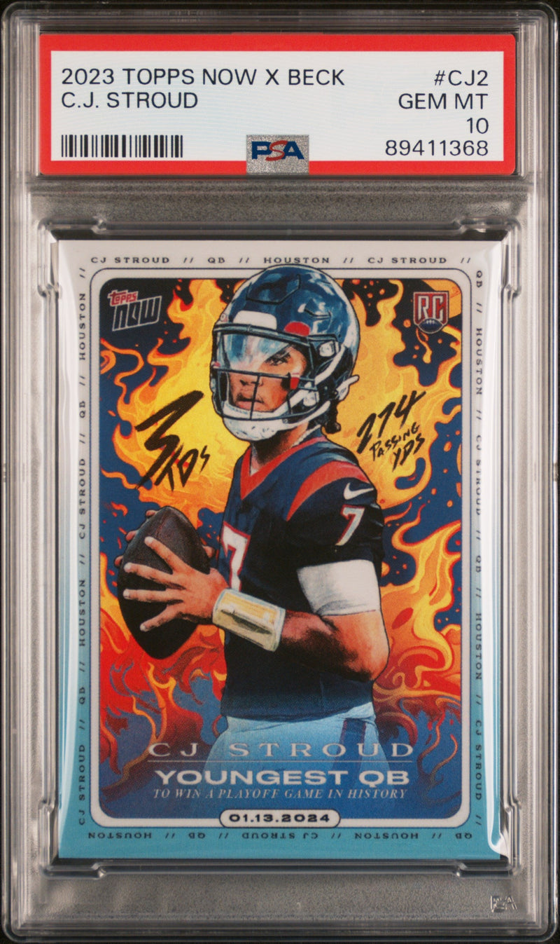 Graded 2023 Topps Now X Beck CJ Stroud #CJ2 Rookie RC Football Card PSA 10 Gem Mint