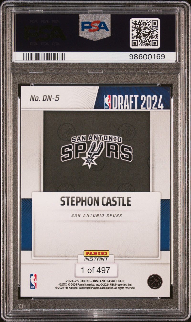 Graded 2024 Panini Instant NBA Stephon Castle #DN5 Draft Night Rookie RC Basketball Card PSA 10 Gem Mint