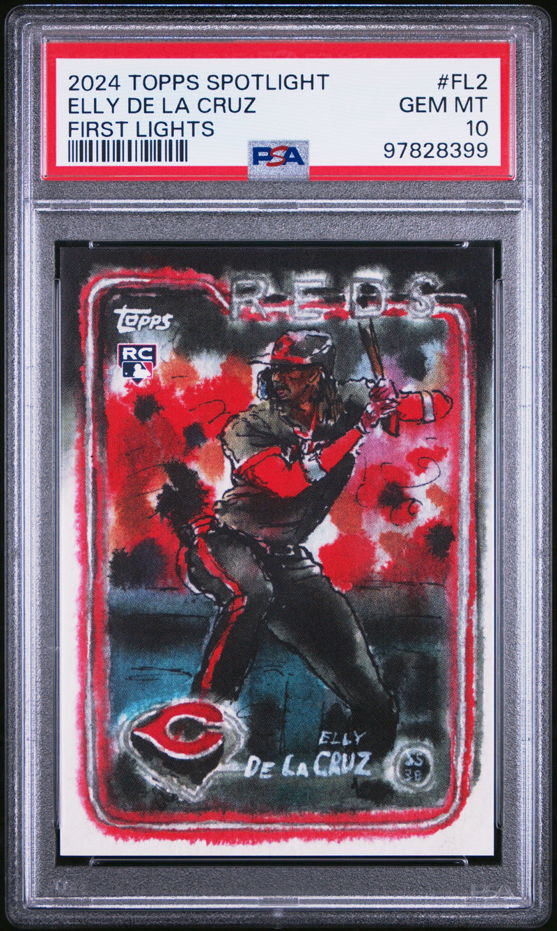 Graded 2024 Topps Spotlight Elly De La Cruz #FL2 First Lights Rookie RC Baseball Card PSA 10 Gem Mint