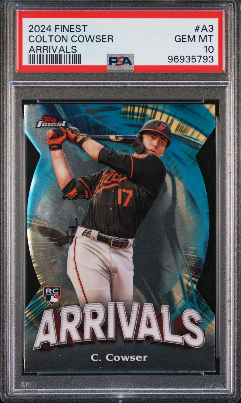 Graded 2024 Topps Finest Colton Cowser #A3 Arrivals Rookie RC Baseball Card PSA 10 Gem Mint