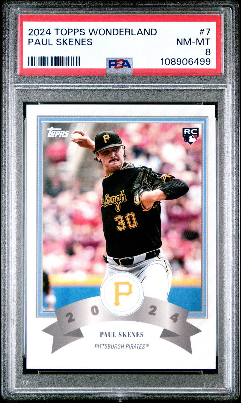 Graded 2024 Topps Wonderland Paul Skenes #7 Rookie RC Baseball Card PSA 8 Near Mint