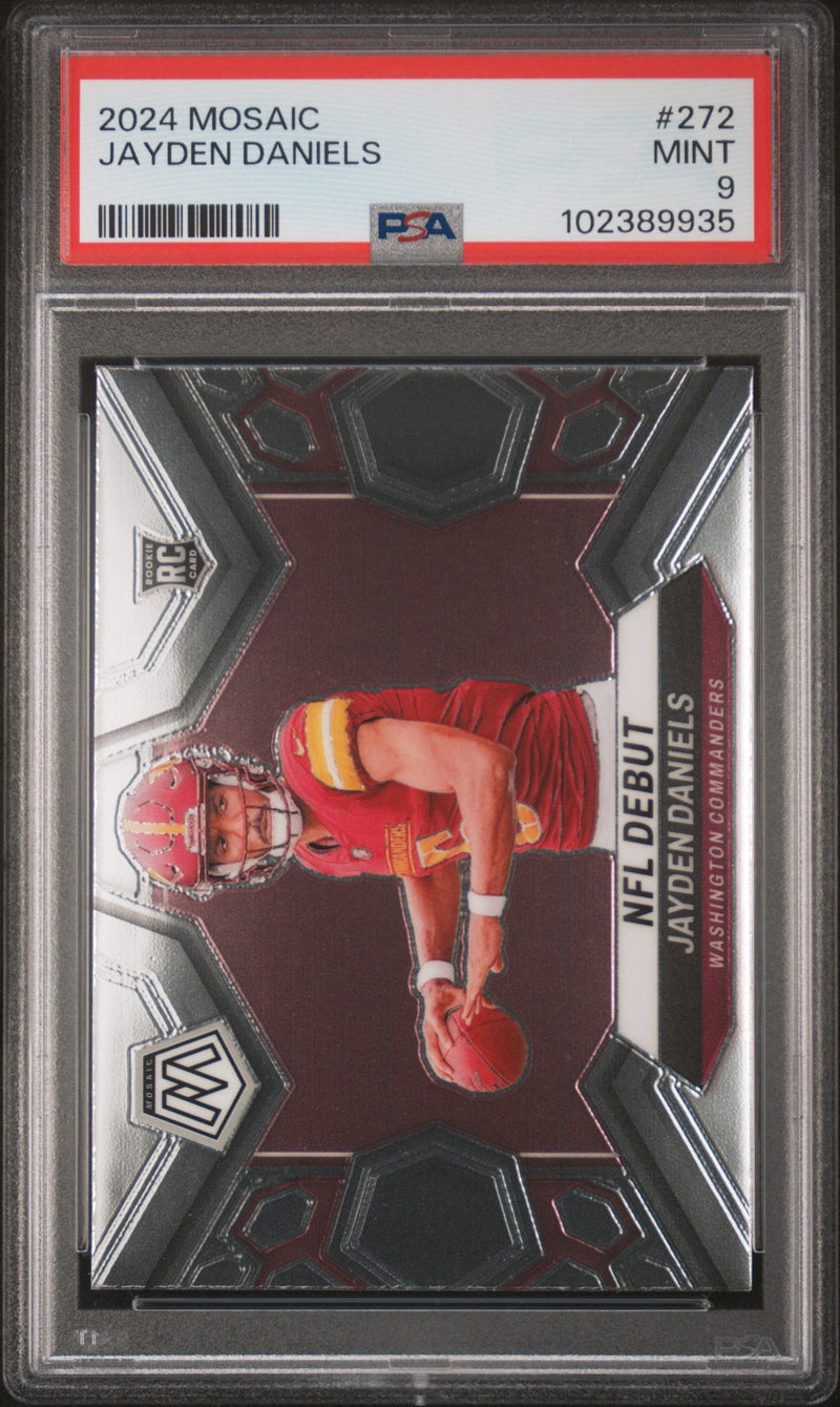 Graded 2024 Panini Mosaic Jayden Daniels #272 Rookie RC Football Card PSA 9 Mint