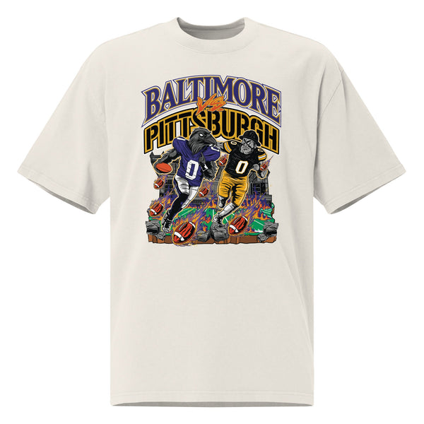 Baltimore vs Pittsburgh "Rivalry" White T-Shirt
