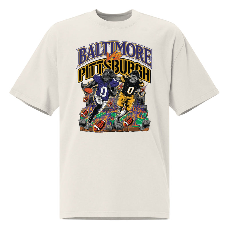 Baltimore vs Pittsburgh "Rivalry" White T-Shirt