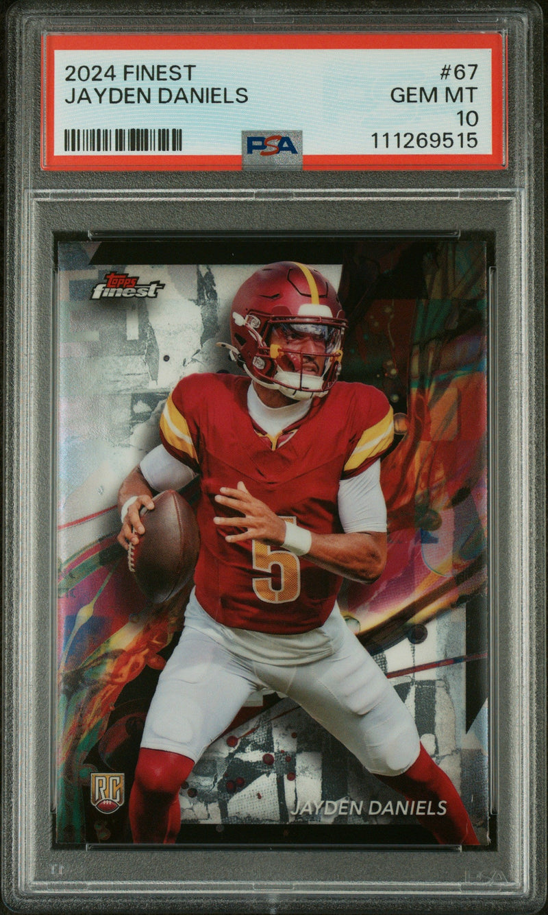 Graded 2024 Topps Finest Jayden Daniels #67 Rookie RC Football Card PSA 10 Gem Mint