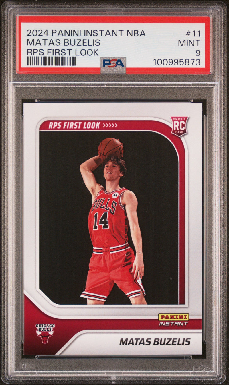 Graded 2024 Panini Instant NBA Matas Buzelis #11 RPS First Look Rookie RC Basketball Card PSA 9 Mint