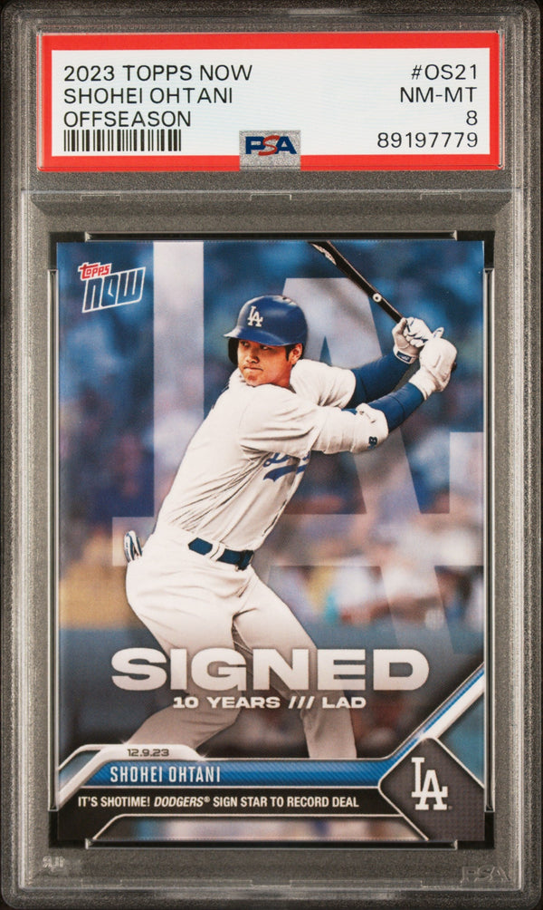 Graded 2023 Topps Now Shohei Ohtani #OS21 Offseason Baseball Card PSA 8 Near Mint