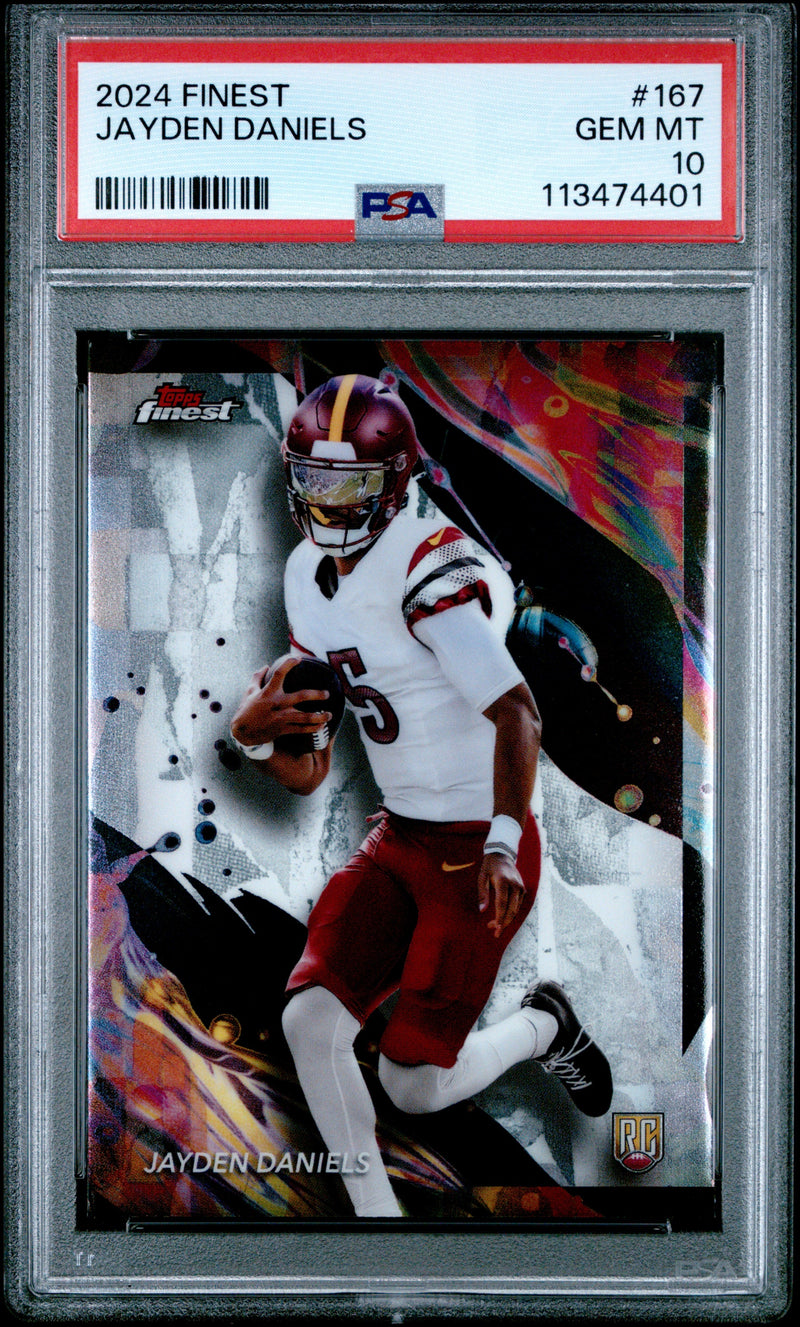 Graded 2024 Topps Finest Jayden Daniels #167 Rookie RC Football Card PSA 10 Gem Mint