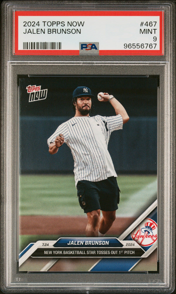 Graded 2024 Topps Now Jalen Brunson #467 Baseball Card PSA 9 Mint
