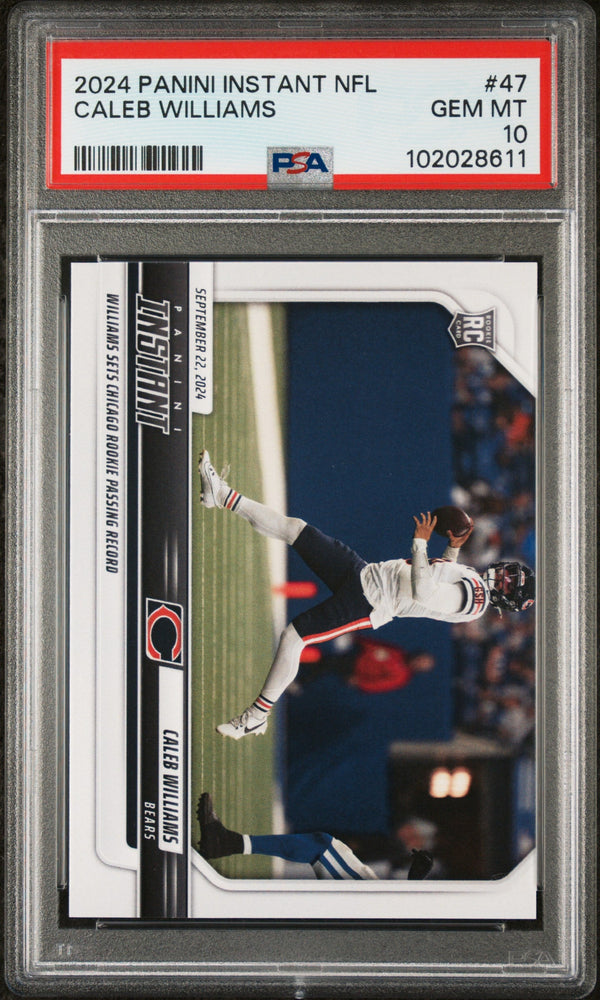 Graded 2024 Panini Instant NFL Caleb Williams #47 Rookie RC Football Card PSA 10 Gem Mint