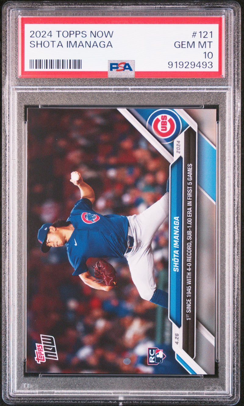 Graded 2024 Topps Now Shota Imanaga #121 Rookie RC Baseball Card PSA 10 Gem Mint