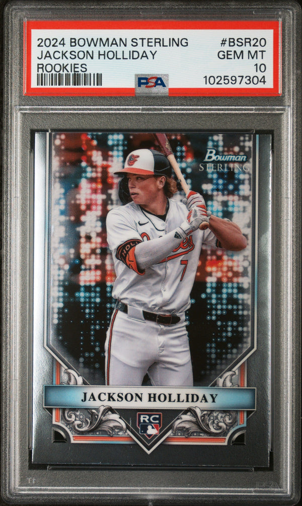 Graded 2024 Topps Bowman Sterling Jackson Holliday #BSR20 Rookies Rookie RC Baseball Card PSA 10 Gem Mint
