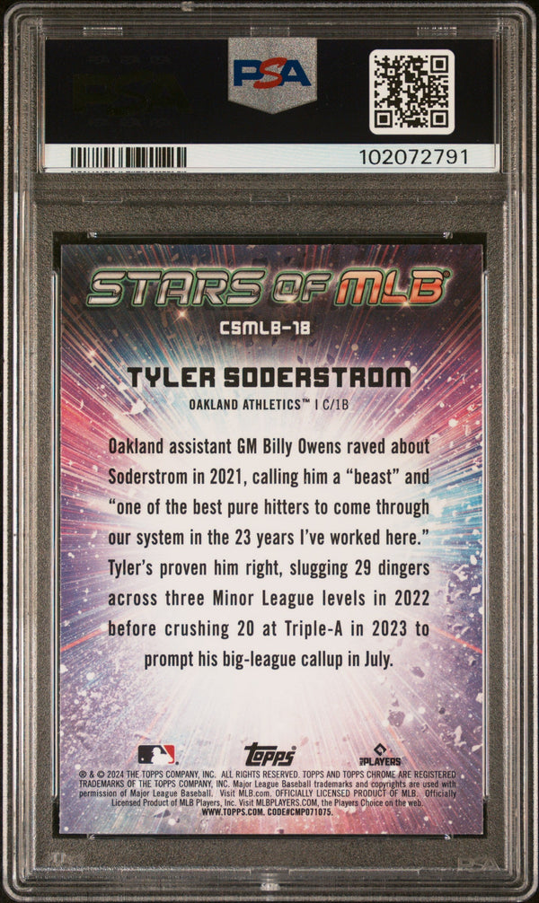 Graded 2024 Topps Tyler Soderstrom #CSMLB18 Stars of MLB Chrome Rookie RC Baseball Card PSA 10 Gem Mint