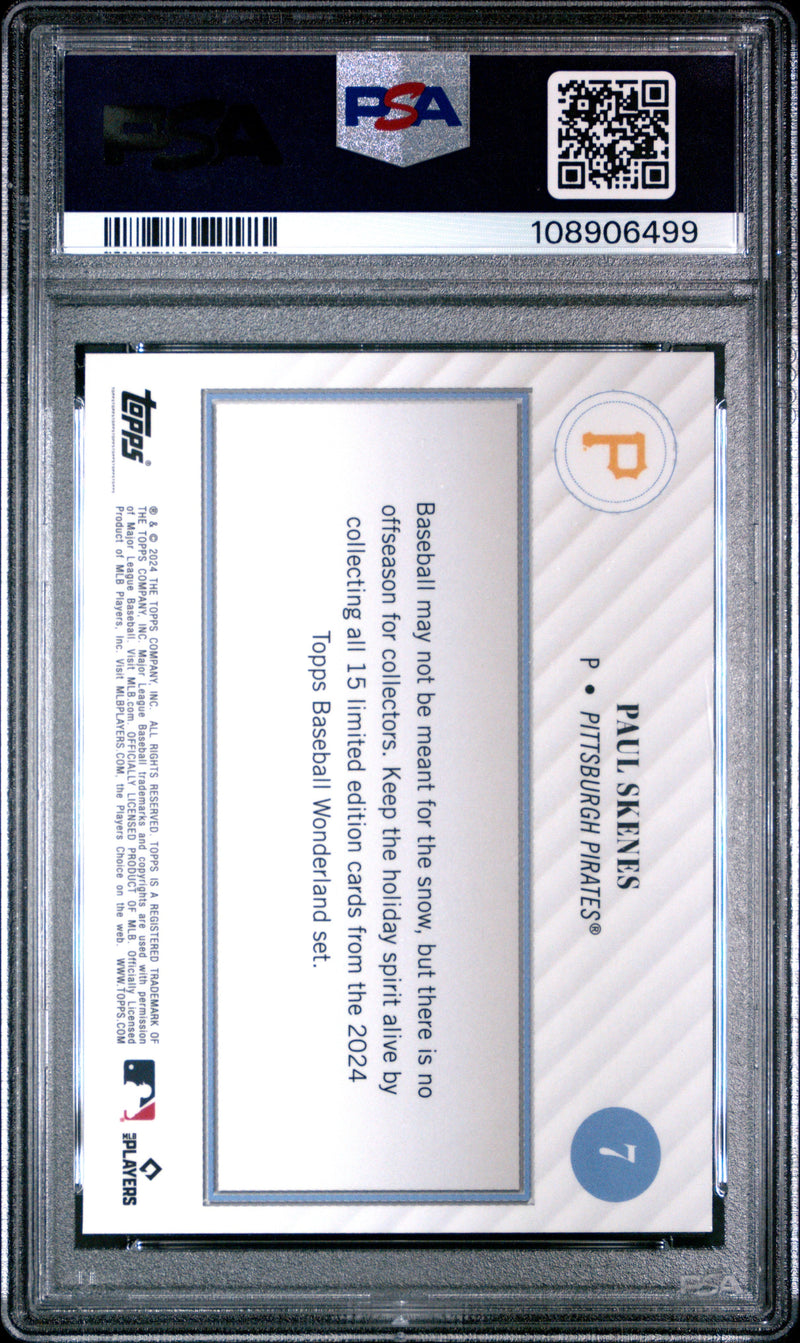 Graded 2024 Topps Wonderland Paul Skenes #7 Rookie RC Baseball Card PSA 8 Near Mint