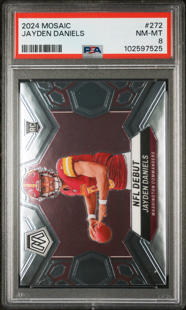Graded 2024 Panini Mosaic Jayden Daniels #272 Rookie RC Football Card PSA 8 Near Mint