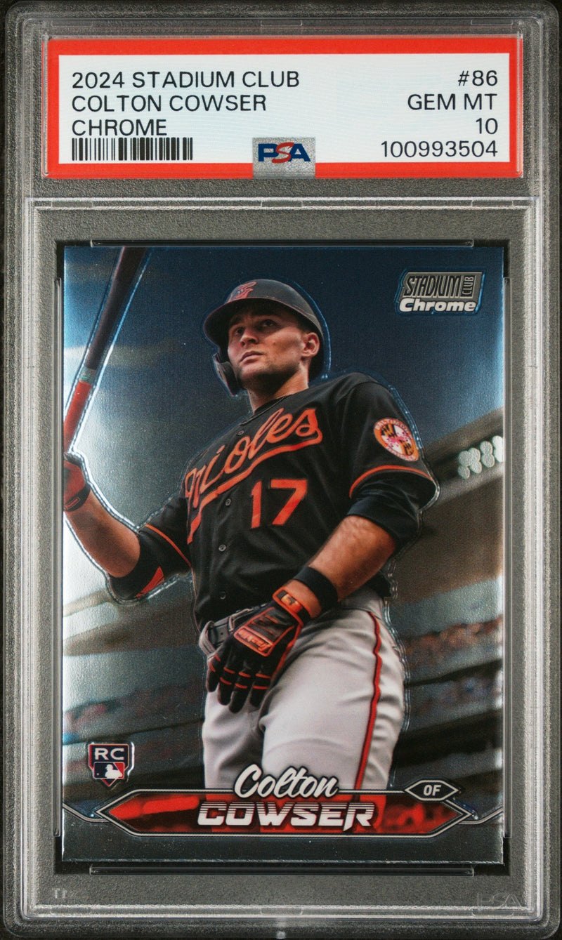 Graded 2024 Topps Stadium Club Colton Cowser #86 Chrome Rookie RC Baseball Card PSA 10 Gem Mint