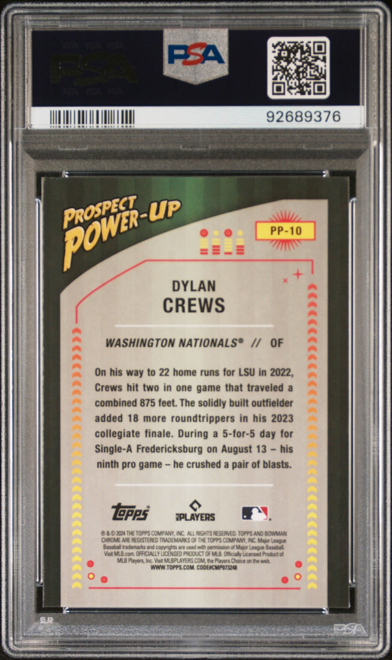 Graded 2024 Topps Bowman Dylan Crews #PP10 Prospect Power Up Rookie RC Baseball Card PSA 10 Gem Mint