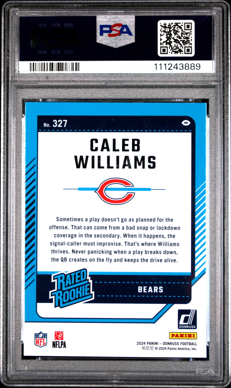 Graded 2024 Panini Donruss Caleb Williams #327 Rookie RC Football Card PSA 10 Gem Mint