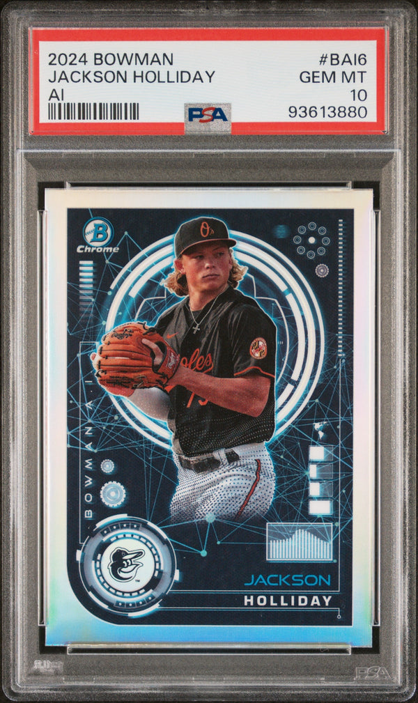 Graded 2024 Topps Bowman Jackson Holliday #BAI6 AI Rookie RC Baseball Card PSA 10 Gem Mint
