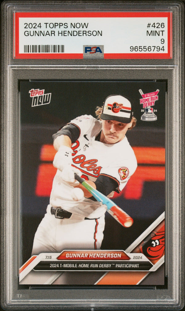 Graded 2024 Topps Now Gunnar Henderson #426 2024 HR Derby Baseball Card PSA 9 Mint