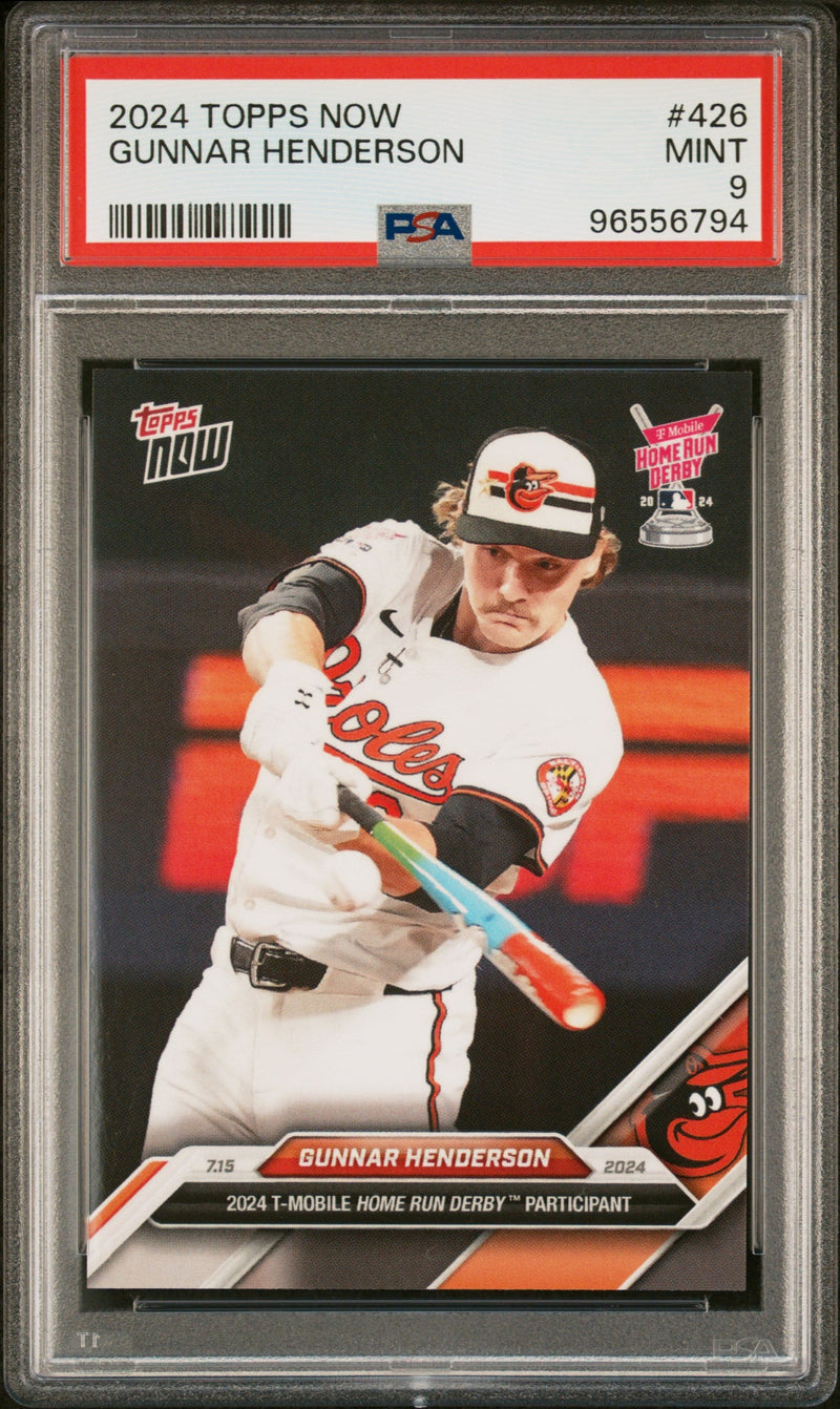 Graded 2024 Topps Now Gunnar Henderson #426 2024 HR Derby Baseball Card PSA 9 Mint