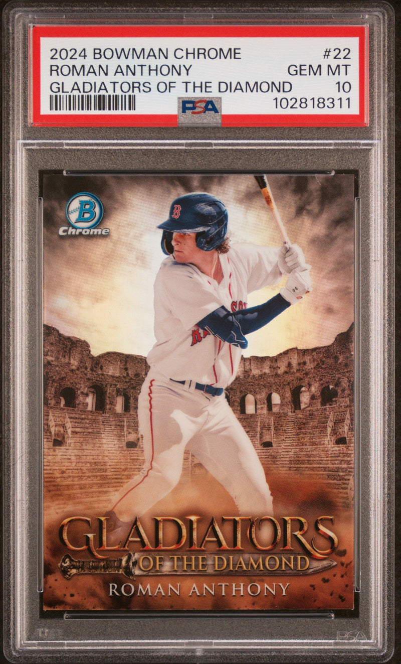 Graded 2024 Topps Bowman Chrome Roman Anthony #22 Gladiators of the Diamond Rookie RC Baseball Card PSA 10 Gem Mint