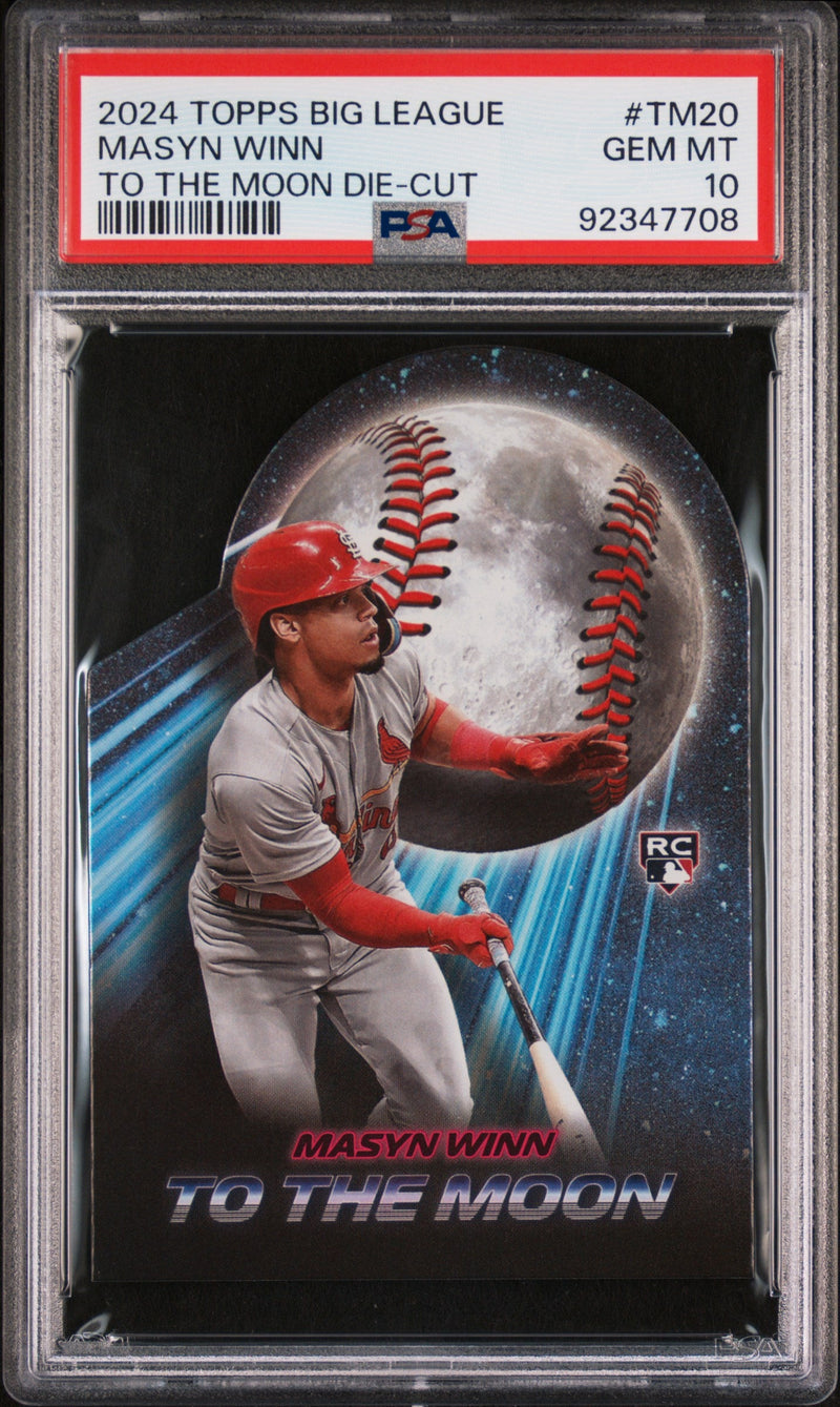 Graded 2024 Topps Big League Masyn Winn #TM20 To The Moon Die Cut Rookie RC Baseball Card PSA 10 Gem Mint