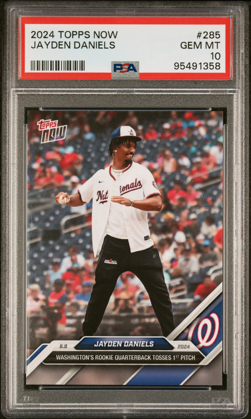 Graded 2024 Topps Now Jayden Daniels #285 Rookie RC Baseball Card PSA 10 Gem Mint