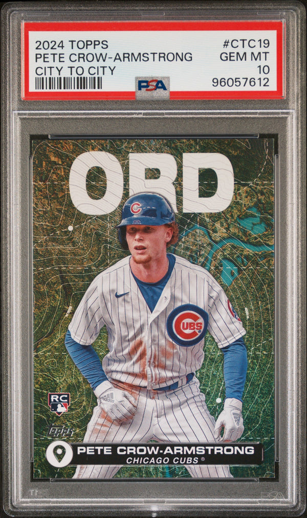 Graded 2024 Topps Pete Crow Armstrong #CTC19 City to City Rookie RC Baseball Card PSA 10 Gem Mint