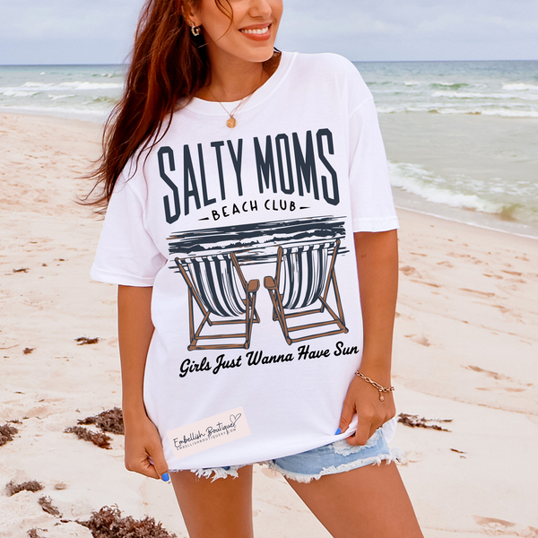 Salty Moms Beach Club - short sleeve tee shirt