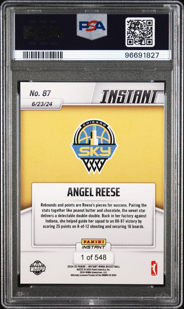 Graded 2024 Panini Instant WNBA Angel Reese #87 Rookie RC Basketball Card PSA 8 Near Mint