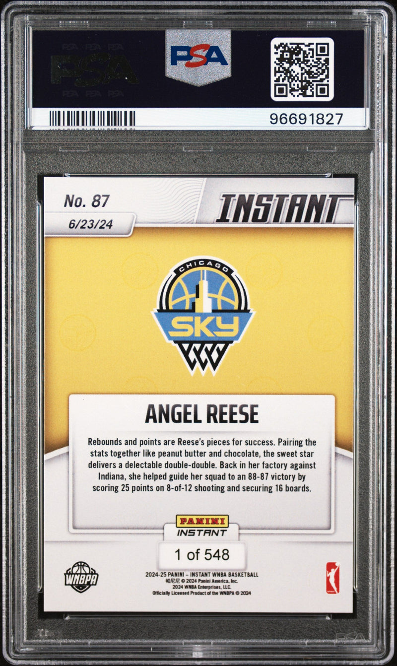 Graded 2024 Panini Instant WNBA Angel Reese #87 Rookie RC Basketball Card PSA 8 Near Mint