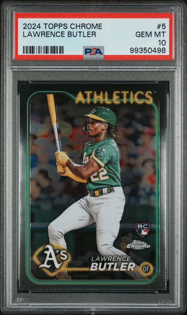 Graded 2024 Topps Chrome Lawrence Butler #5 Rookie RC Baseball Card PSA 10 Gem Mint