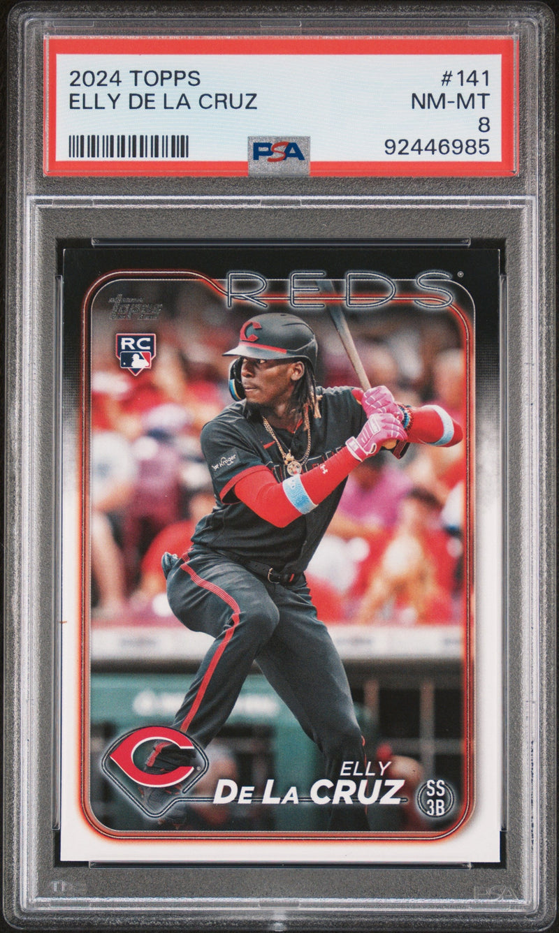 Graded 2024 Topps Elly De La Cruz #141 Rookie RC Baseball Card PSA 8 Near Mint