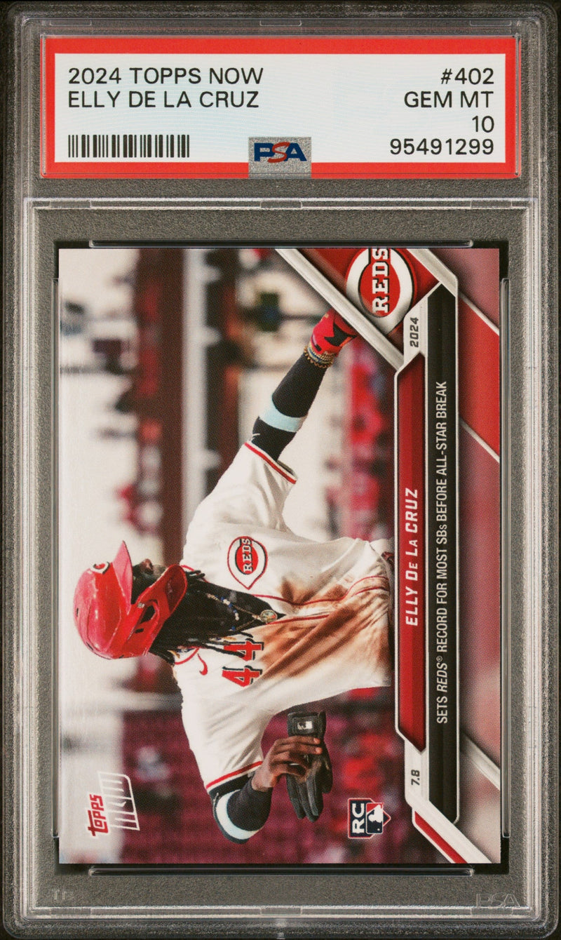 Graded 2024 Topps Now Elly De La Cruz #402 Rookie RC Baseball Card PSA 10 Gem Mint
