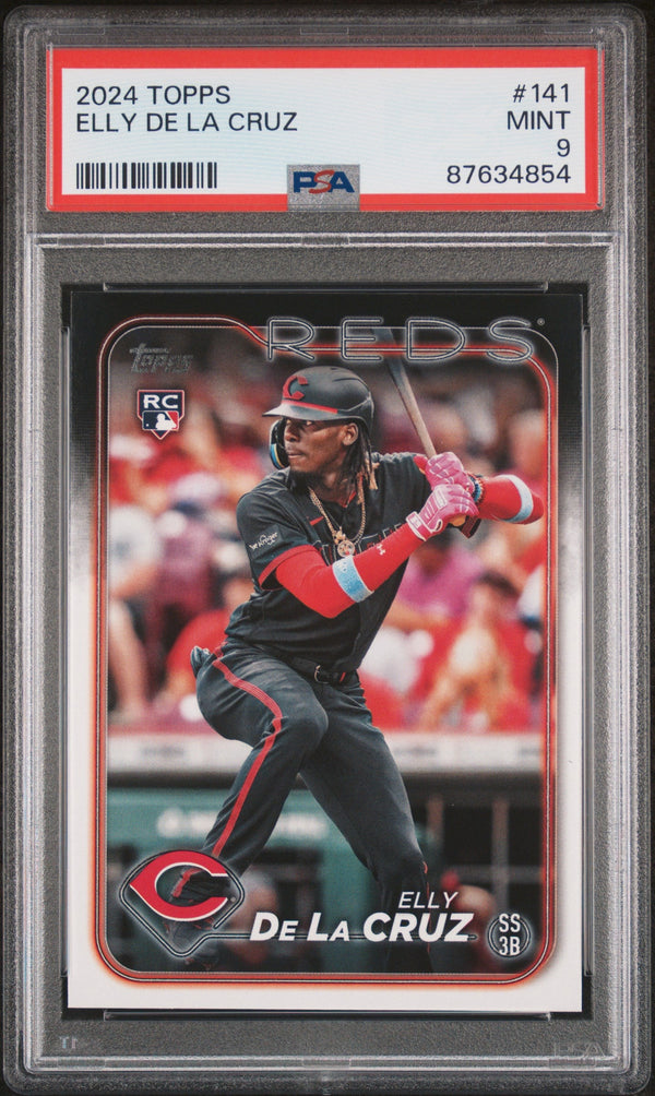Graded 2024 Topps Elly De La Cruz #141 Rookie RC Baseball Card PSA 9 Mint