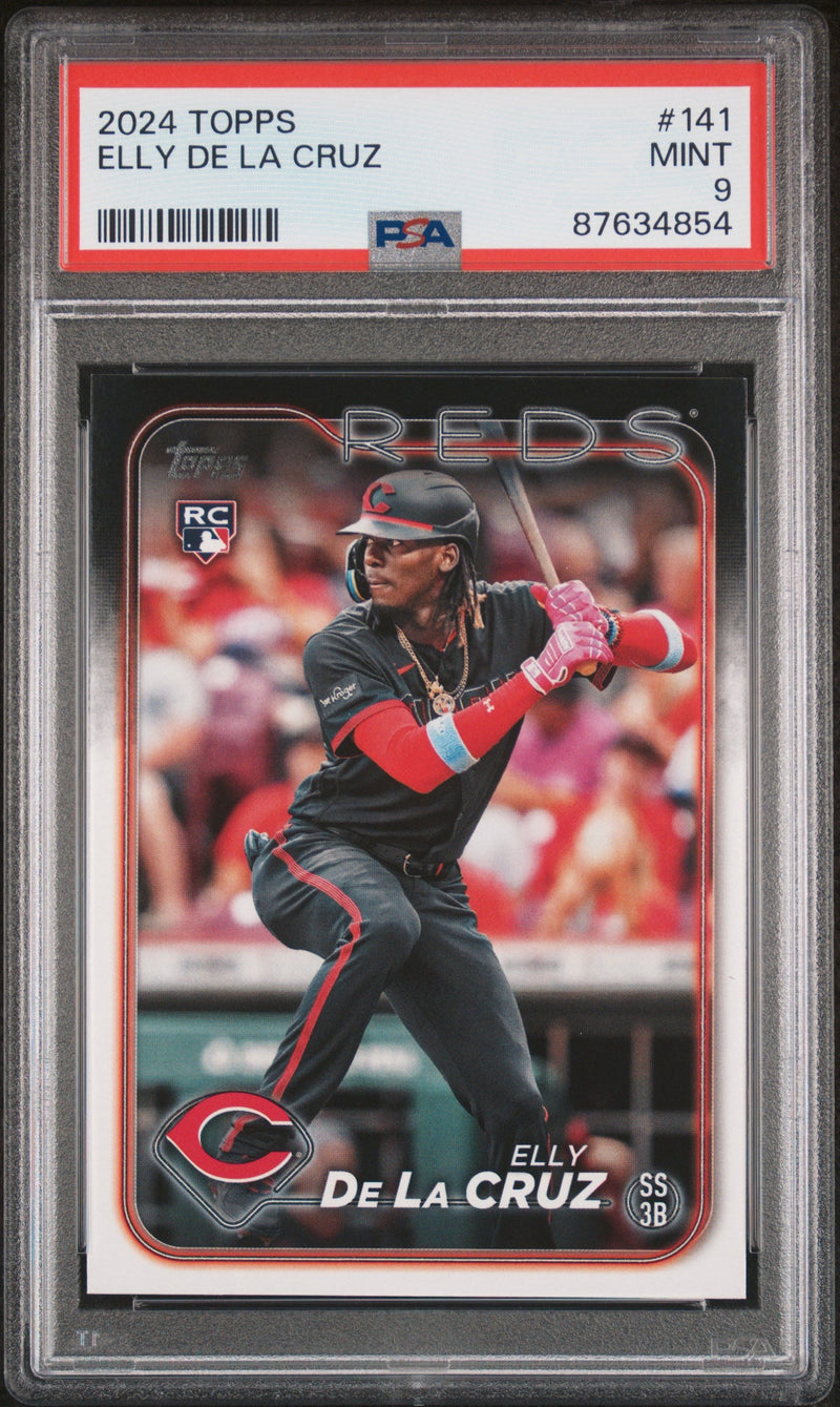 Graded 2024 Topps Elly De La Cruz #141 Rookie RC Baseball Card PSA 9 Mint