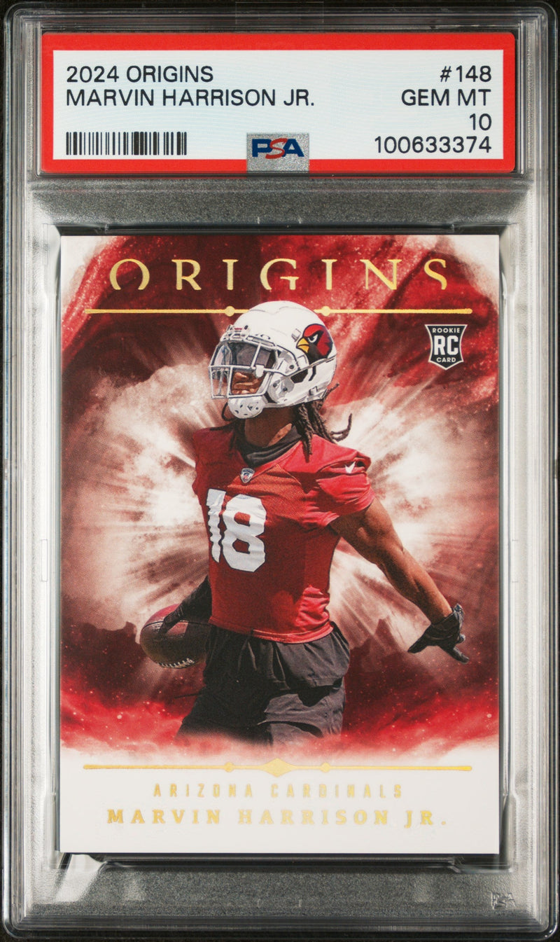 Graded 2024 Panini Origins Marvin Harrison Jr #148 Rookie RC Football Card PSA 10 Gem Mint