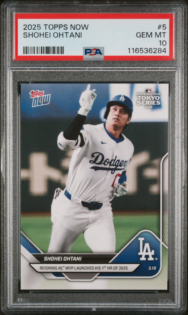 Graded 2025 Topps Now Shohei Ohtani #5 Baseball Card PSA 10 Gem Mint