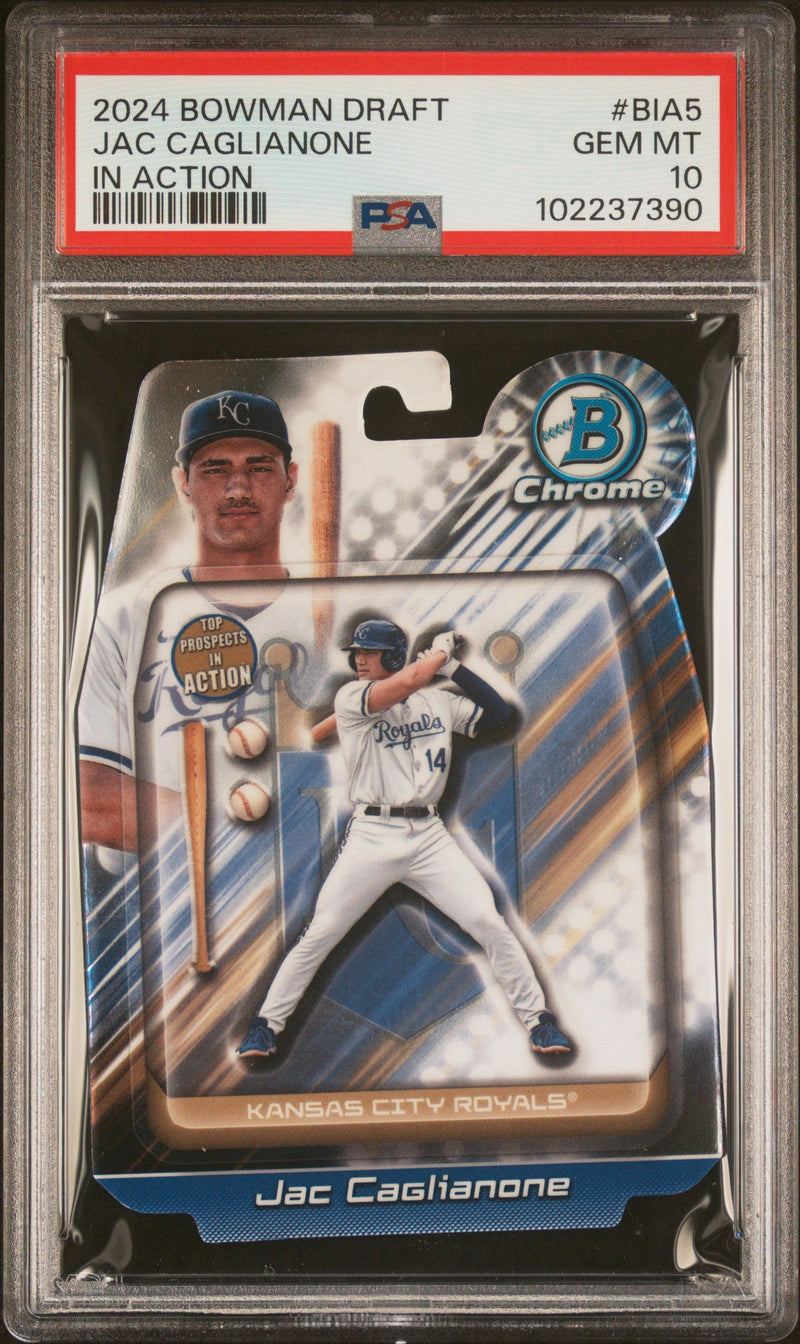 Graded 2024 Topps Bowman Draft Jac Caglianone #BIA5 In Action Rookie RC Baseball Card PSA 10 Gem Mint