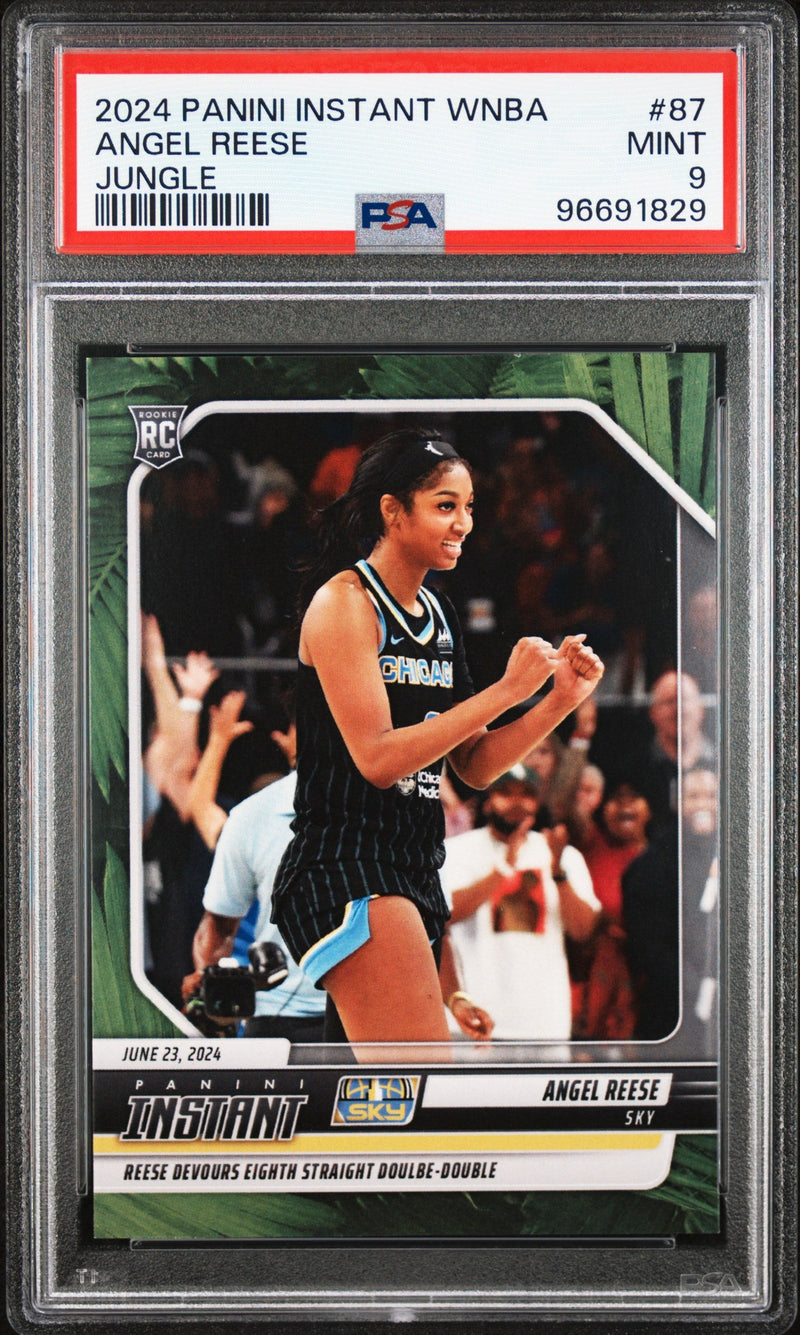 Graded 2024 Panini Instant WNBA Angel Reese #87 Jungle #/25 Rookie RC Basketball Card PSA 9 Near Mint