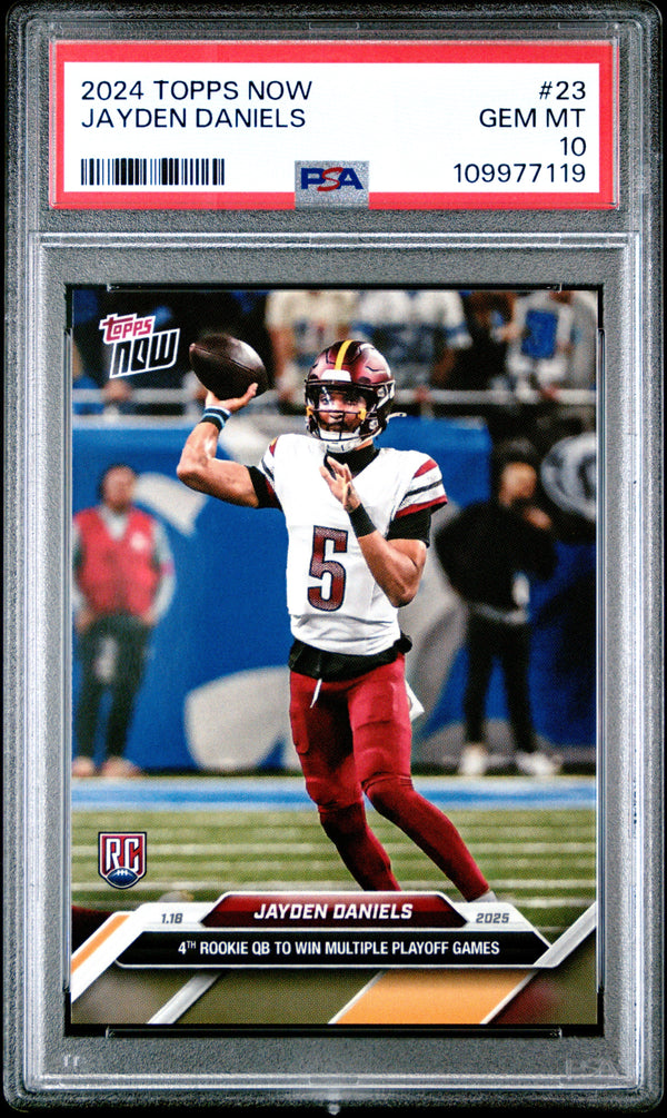 Graded 2024 Topps Now Jayden Daniels #23 Rookie RC Football Card PSA 10 Gem Mint