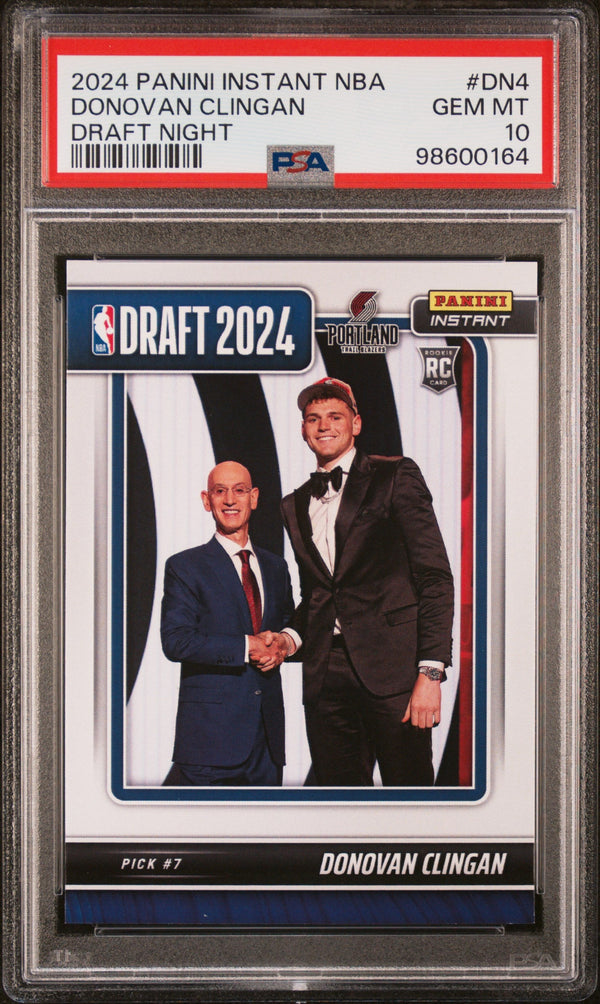 Graded 2024 Panini Instant NBA Donovan Clingan #DN4 Draft Night Rookie RC Basketball Card PSA 10 Gem Mint