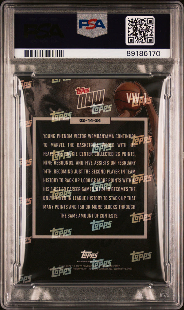 Graded 2023 Topps Now Victor Wembanyama #VW1 Rookie RC Basketball Card PSA 10 Gem Mint
