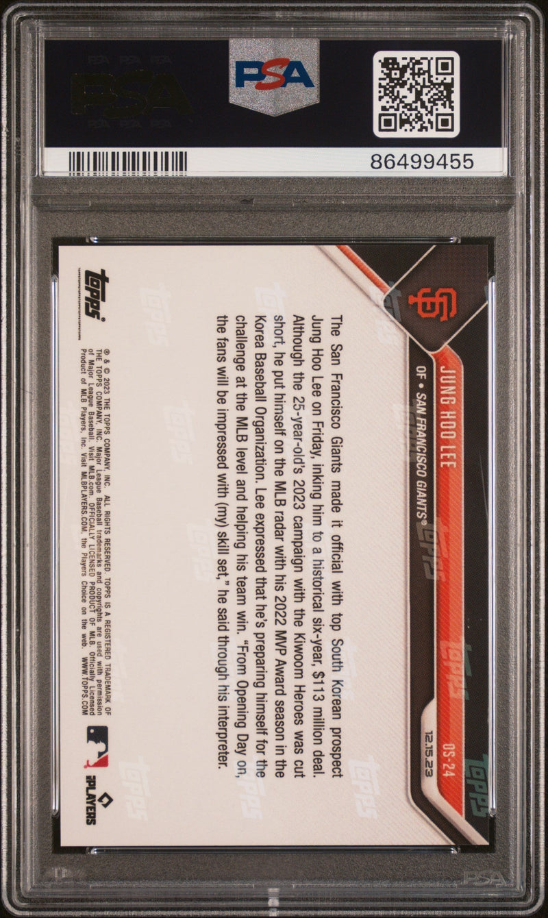 Graded 2023 Topps Now Jung Hoo Lee #OS24 Offseason Rookie RC Baseball Card PSA 10 Gem Mint